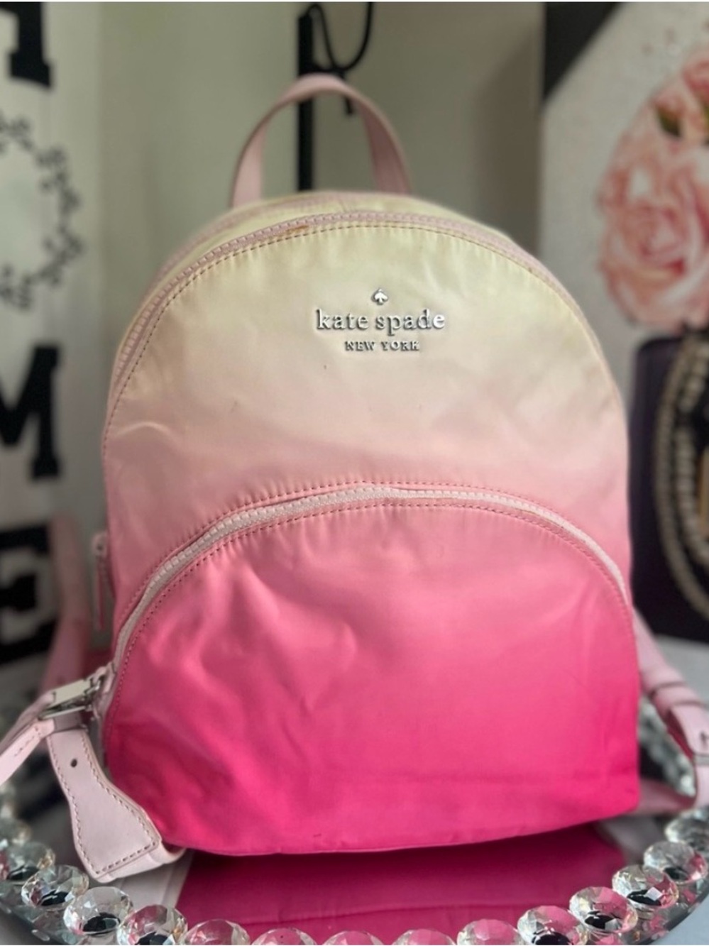 Kate Spade New York Karissa Nylon medium backpack ombre pink - Picture 2 of 10